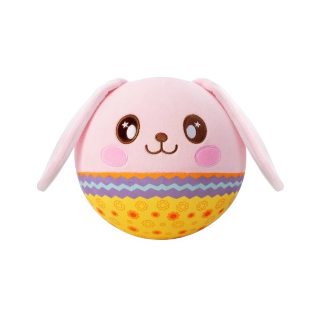 Plush Pink & Yellow Bunny Ball - Soft Cuddly Stuffed Animal